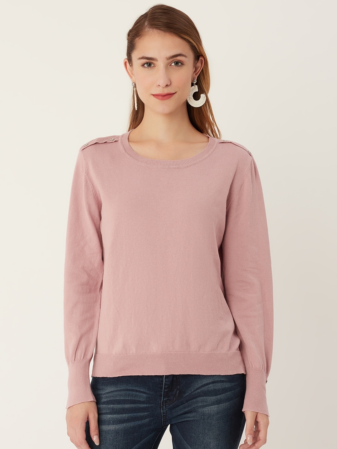 

Madame Women Mauve Solid Pullover