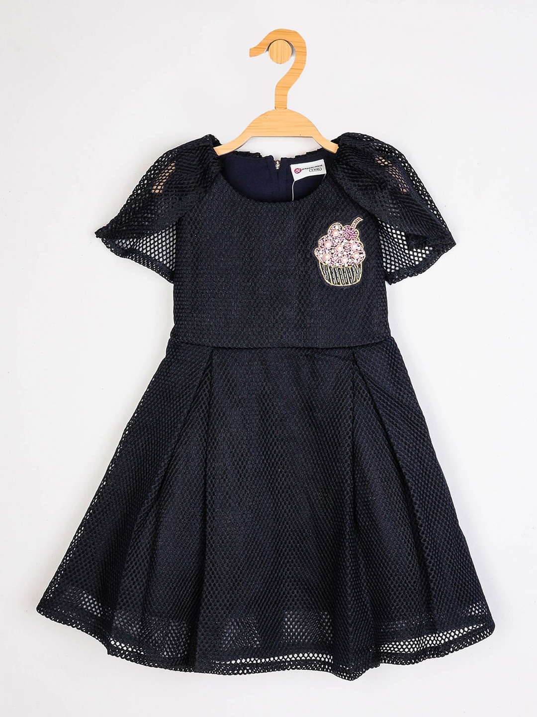 

Peppermint Girls Navy Blue Net Dress