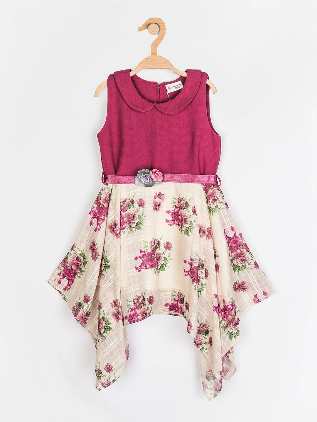 

Peppermint Purple Floral Peter Pan Collar Crepe Dress