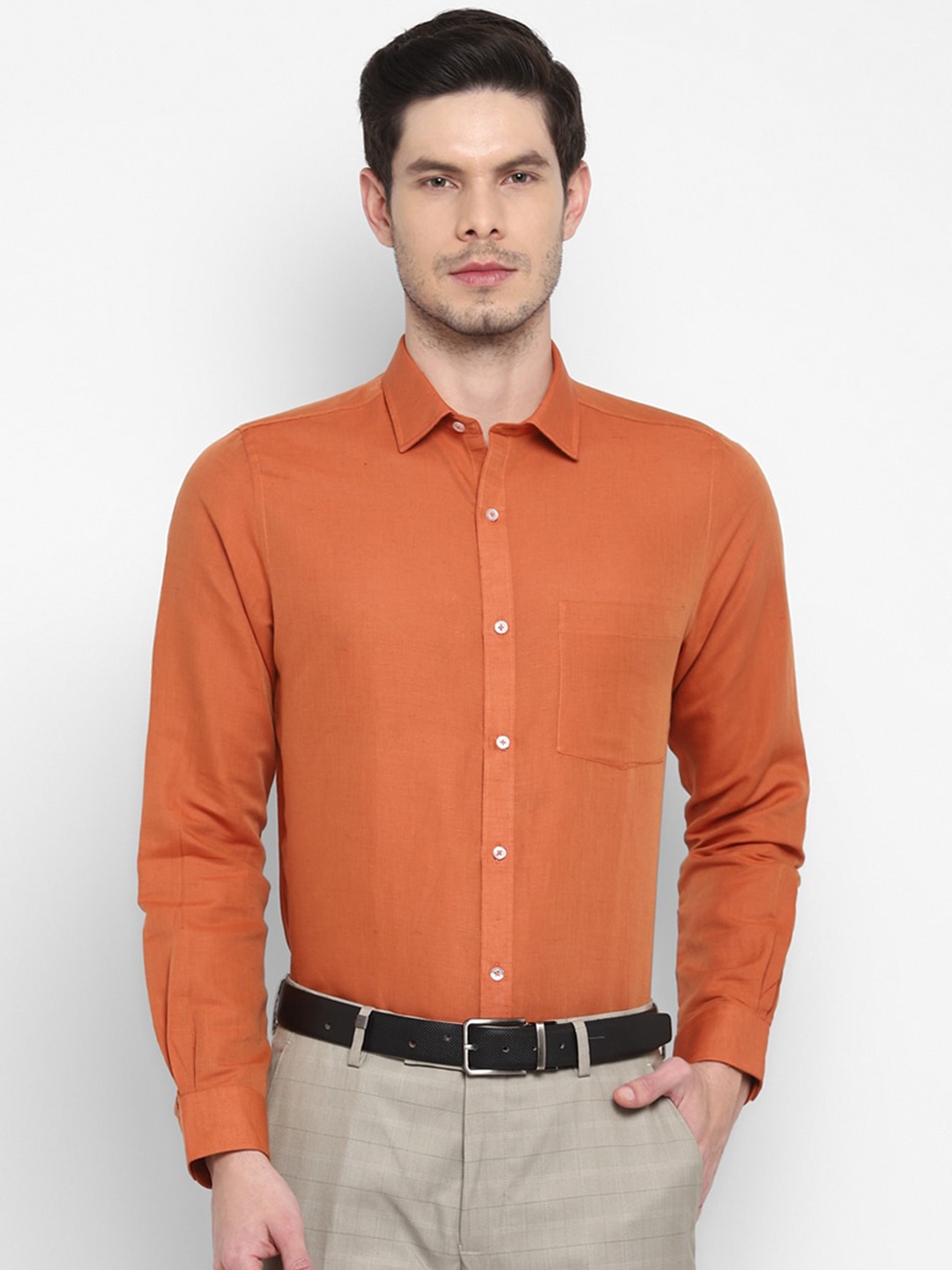 

Turtle Men Orange Slim Fit Opaque Casual Shirt