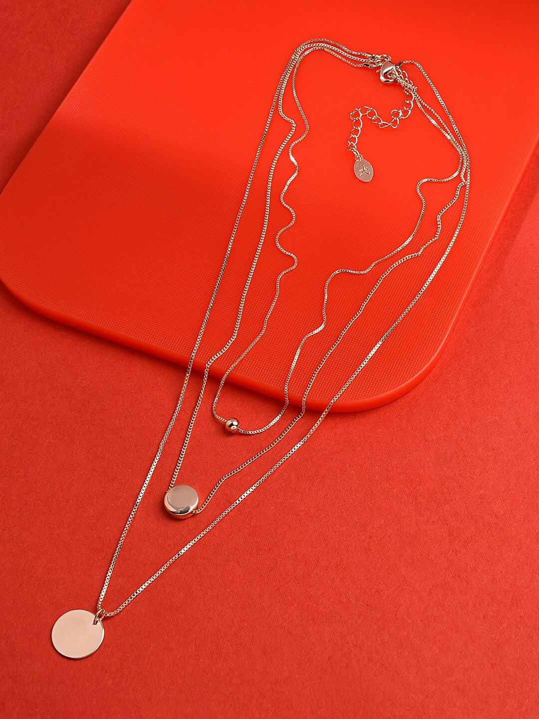 

Accessorize Rose Gold Brass Layered Disc Pendant Necklace