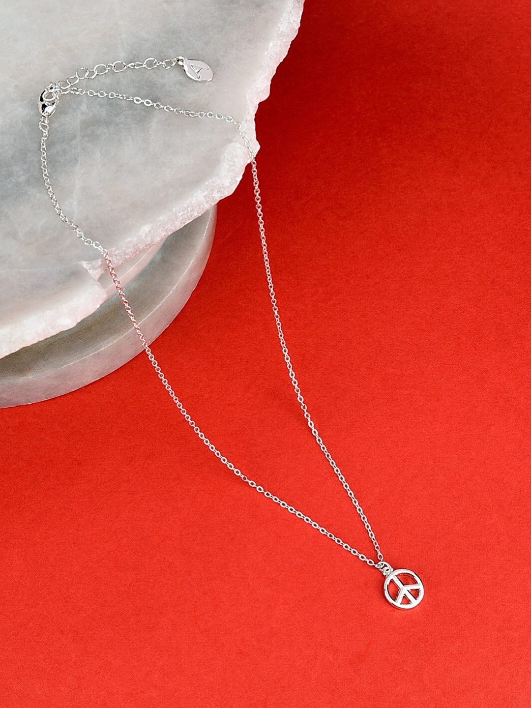 

Accessorize London Peace Pendant Necklace, Silver