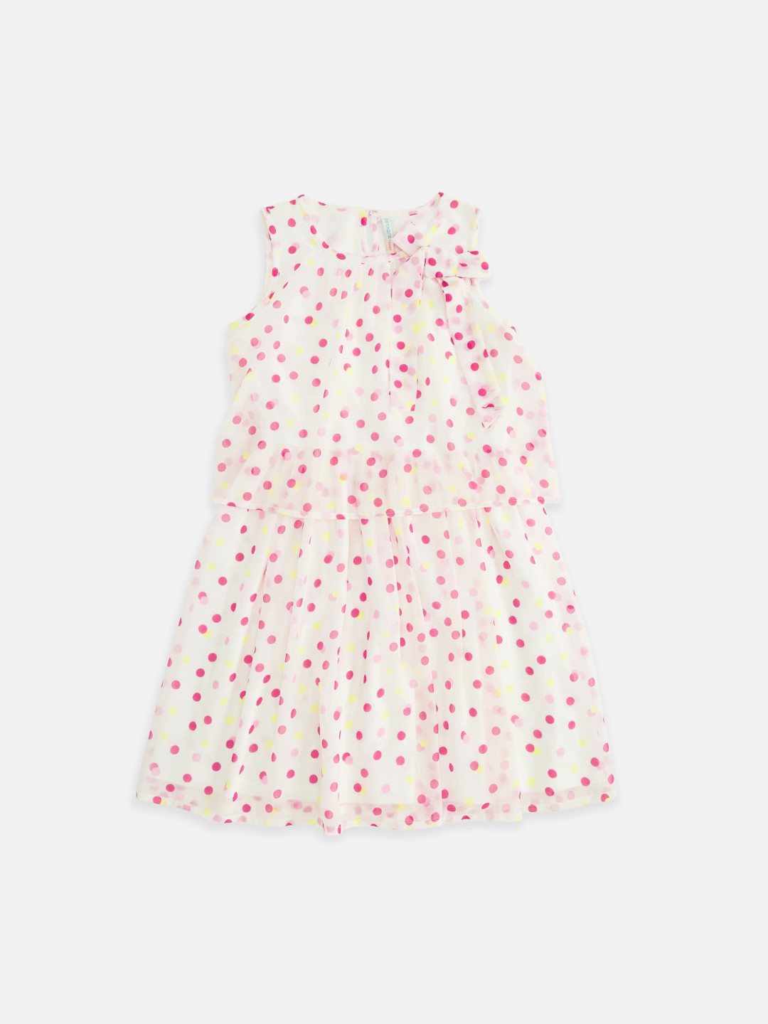 

Pantaloons Junior Girls Off White & Pink Georgette A-Line Dress