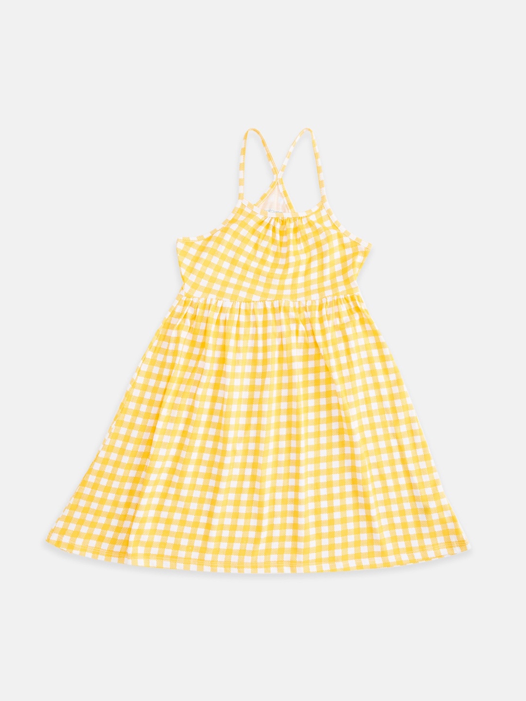 

Pantaloons Junior Girls Yellow Checked A-Line Dress