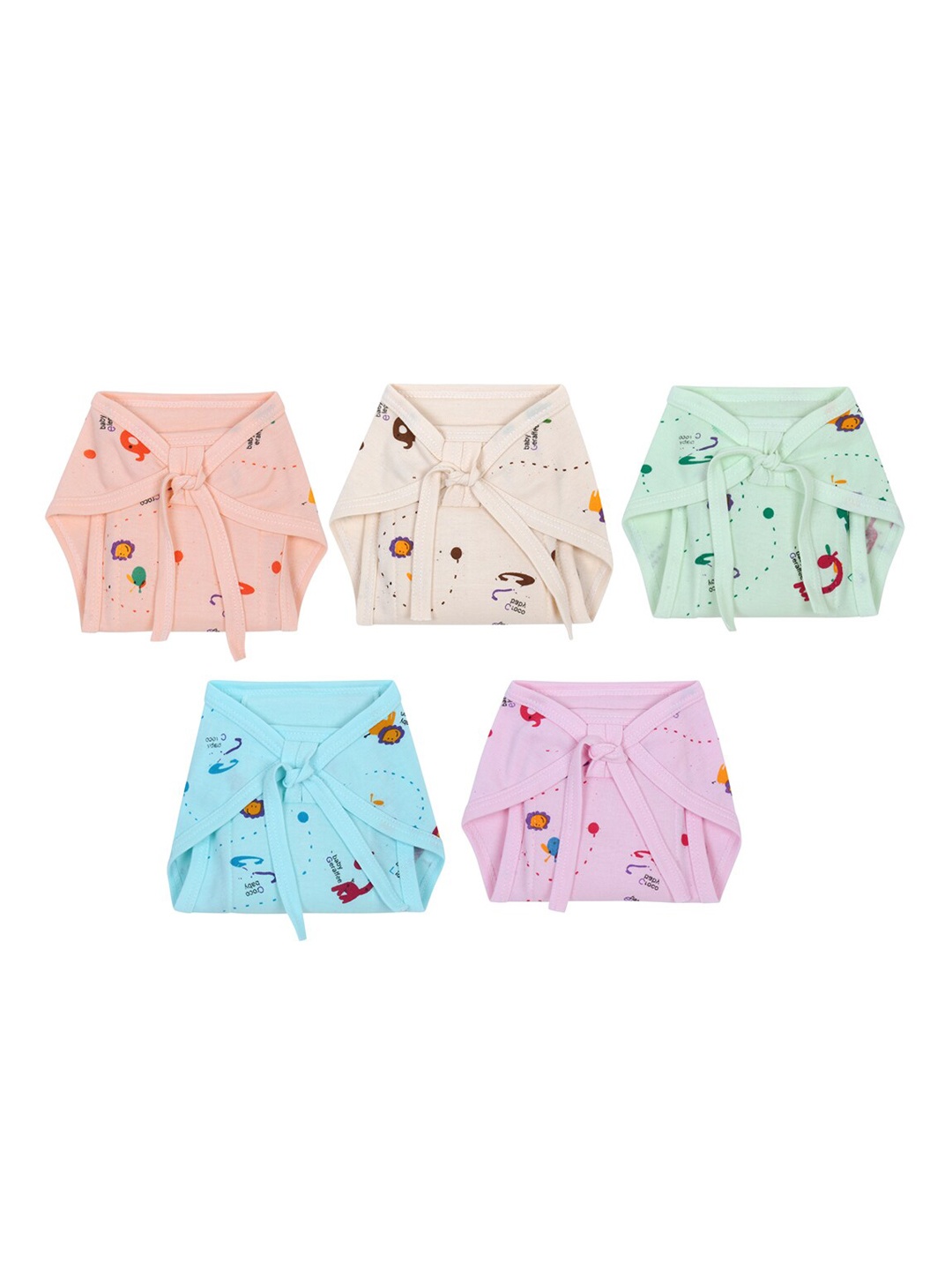 

Superminis Infant Kids Set of 5 Printed Nappies, Multi