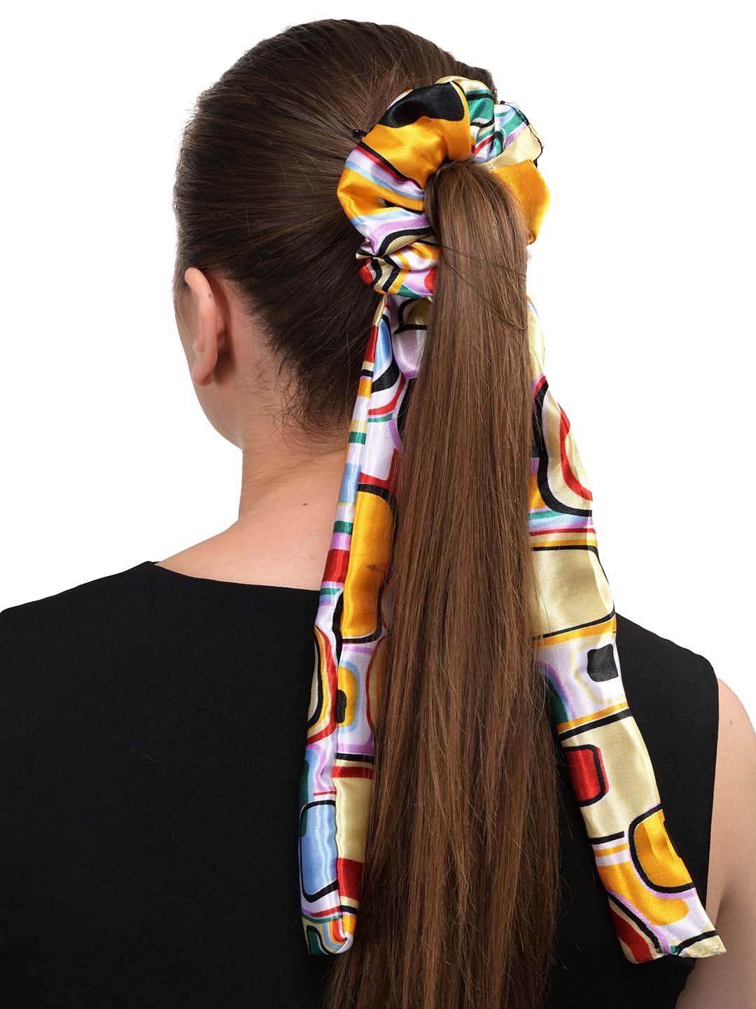 

BuckleUp Women Red & Yellow Fabric Ponytail Holders