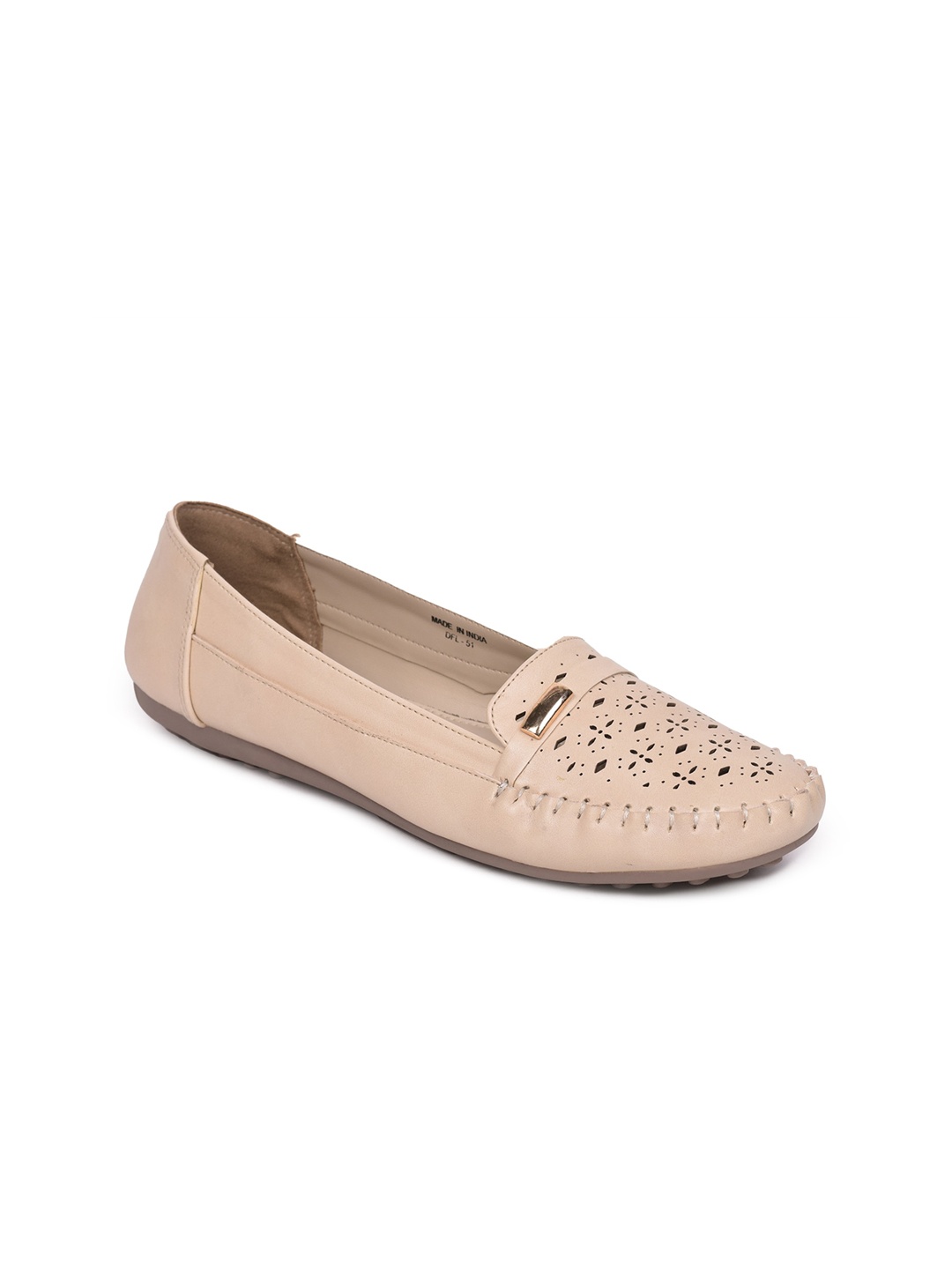 

Liberty Women Cream-Coloured Ballerinas with Laser Cuts Flats