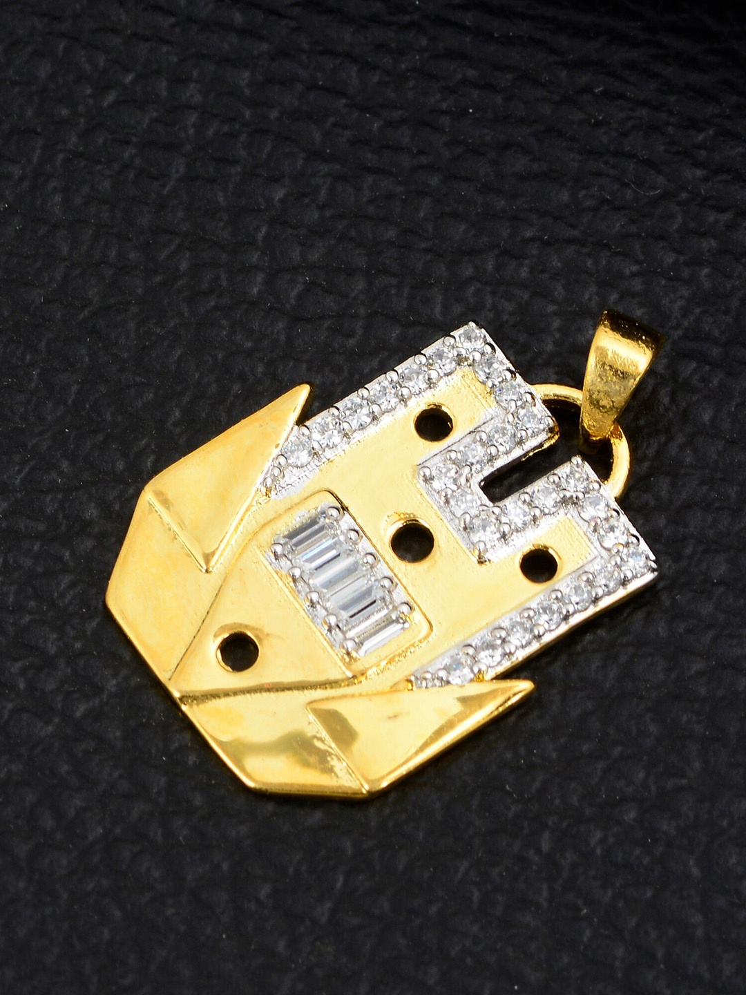 

Silgo Women Brass Gold-Plated Stone-Studded Contemporary Pendant