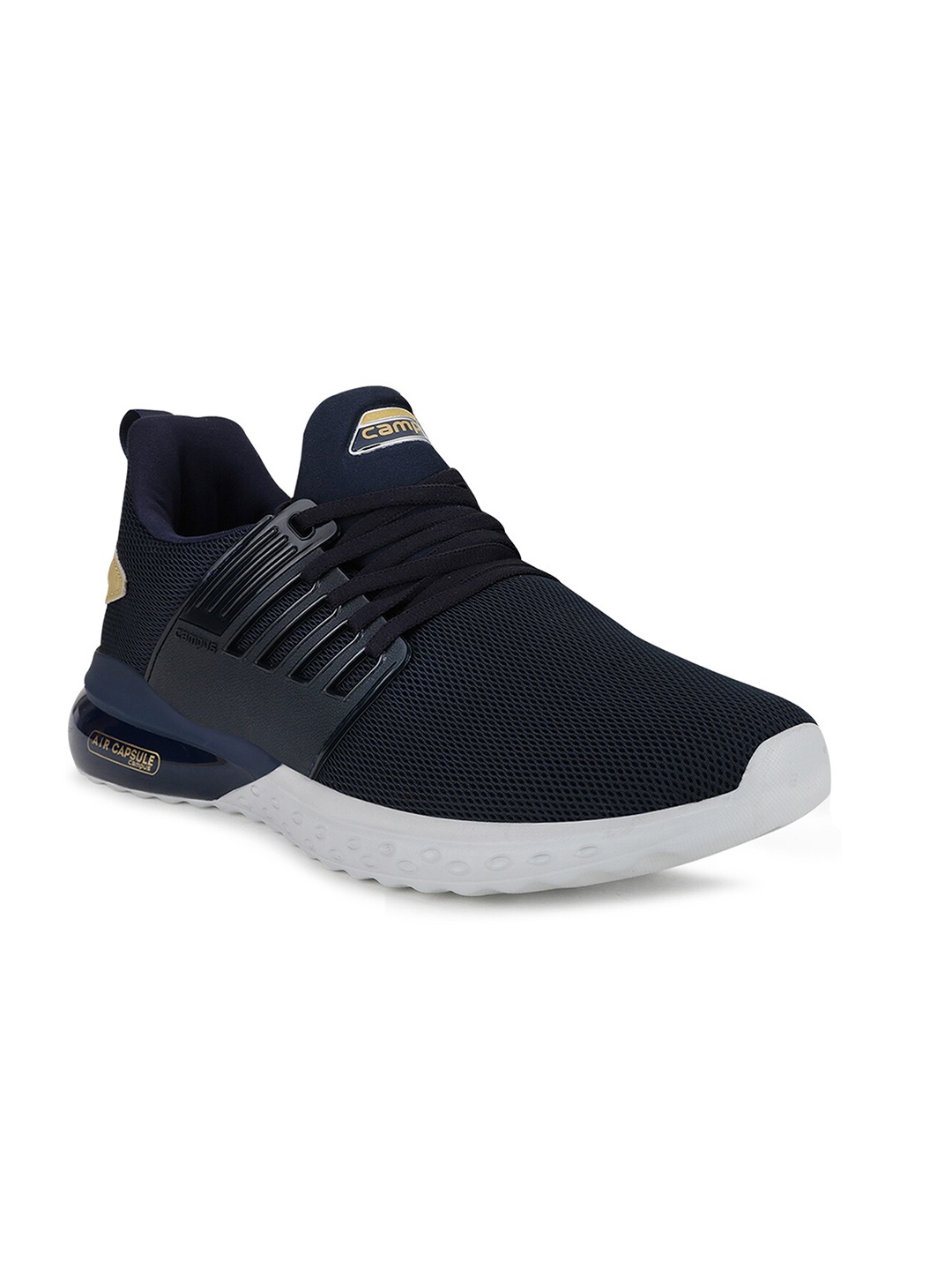 

Campus Men Navy Blue Mesh High-Top Running Shoes