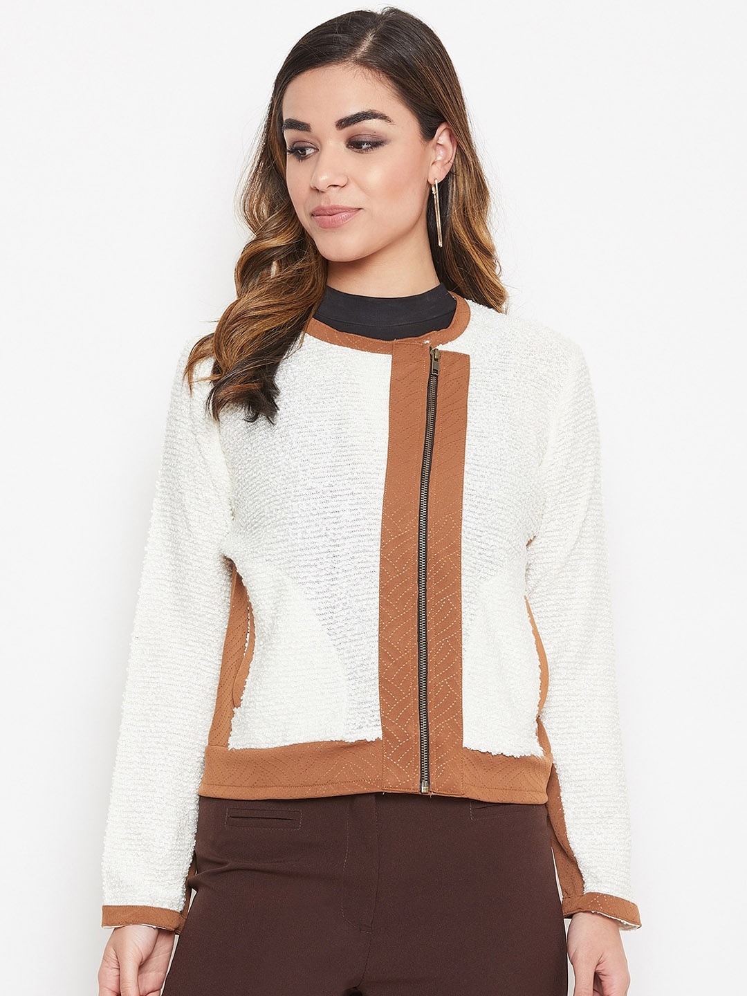 

armure Women Multicoloured Lightweight Crop Tailored Jacket with Embroidered, Multi
