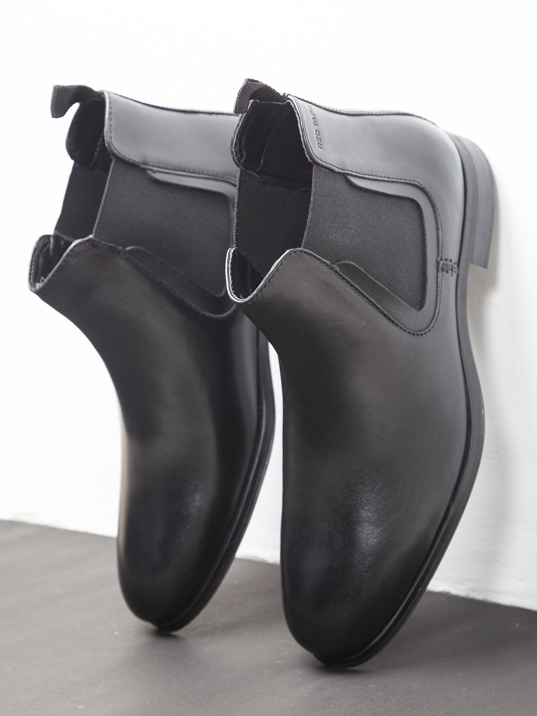 

Red Tape Men Black Leather Chelsea Boots