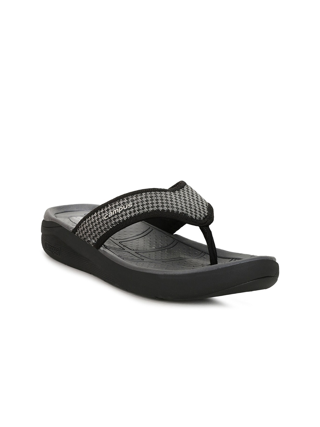 

Campus Men Black Printed Slip-On