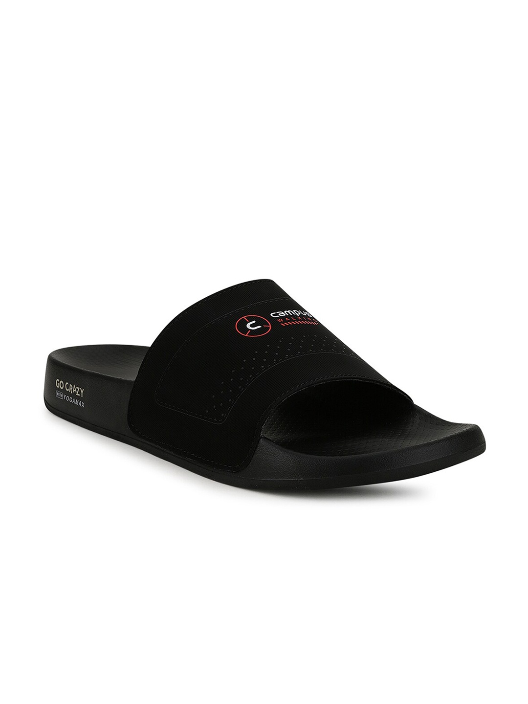 

Campus Men Black Printed Sliders