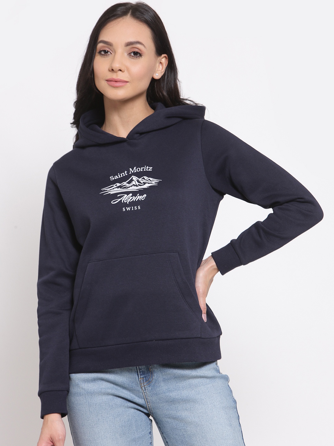 

Mode by Red Tape Women Navy Blue Printed Sweatshirt