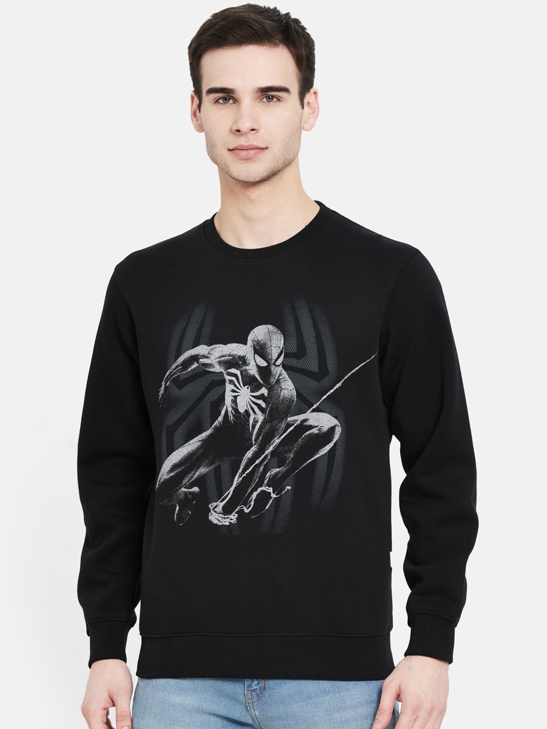 

Octave Men Black Spiderman Printed Sweatshirt