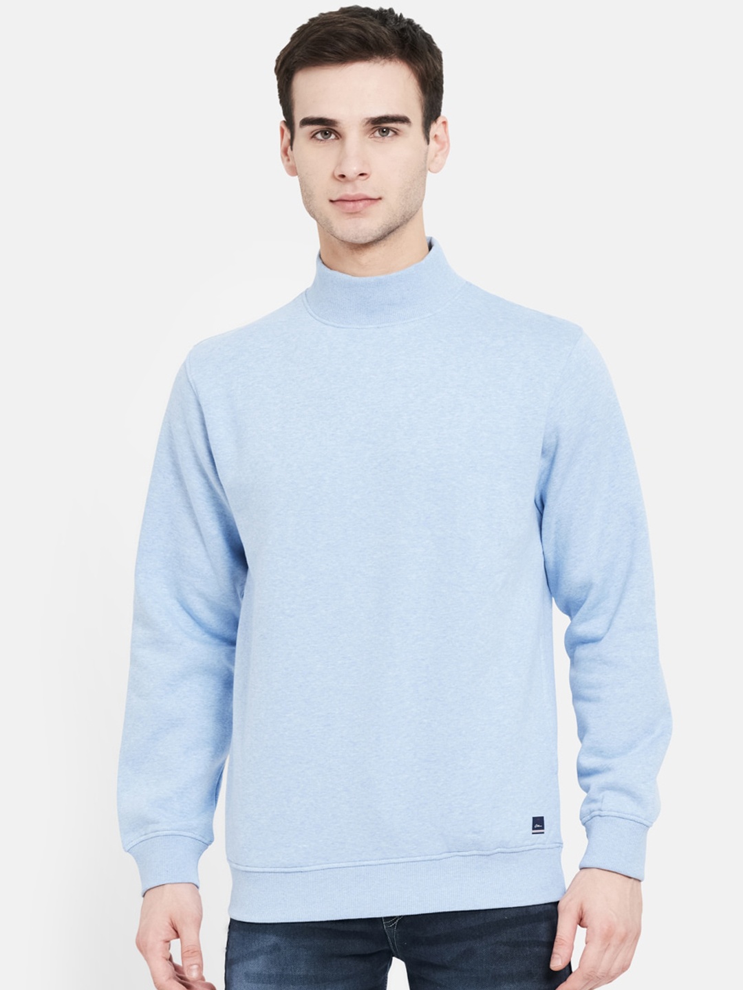 

Octave Men Blue High Neck Sweatshirt