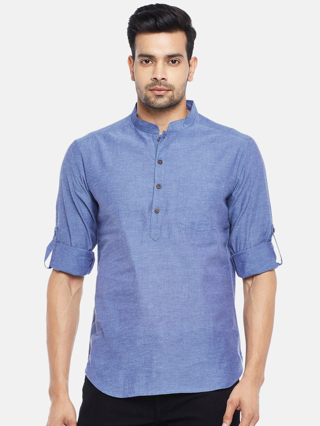 

indus route by Pantaloons Men Navy Blue Kurta