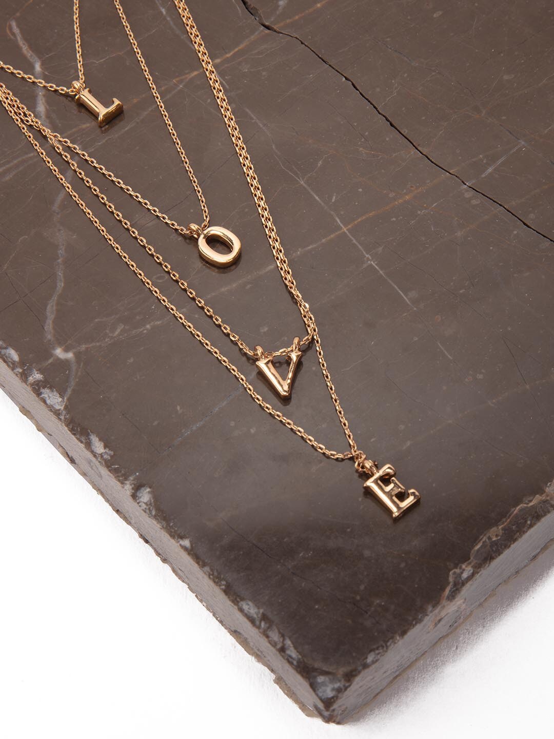 

Lilly & sparkle Women Rose Gold Alloy Gold-Plated Layered Necklace