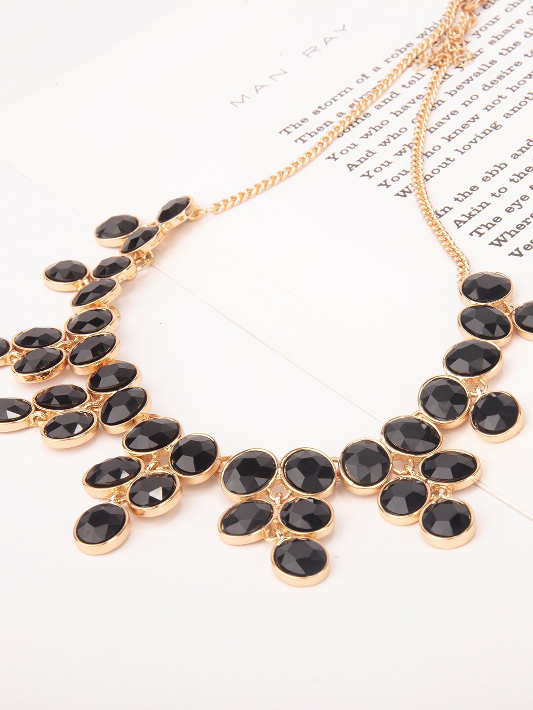 

Lilly & sparkle Gold-Toned & Black Gold-Plated Necklace