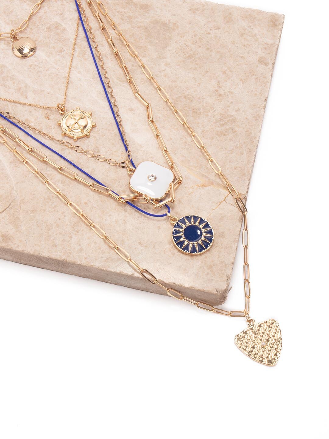 

Lilly & sparkle Women Multi Layered Charms Necklace, Gold