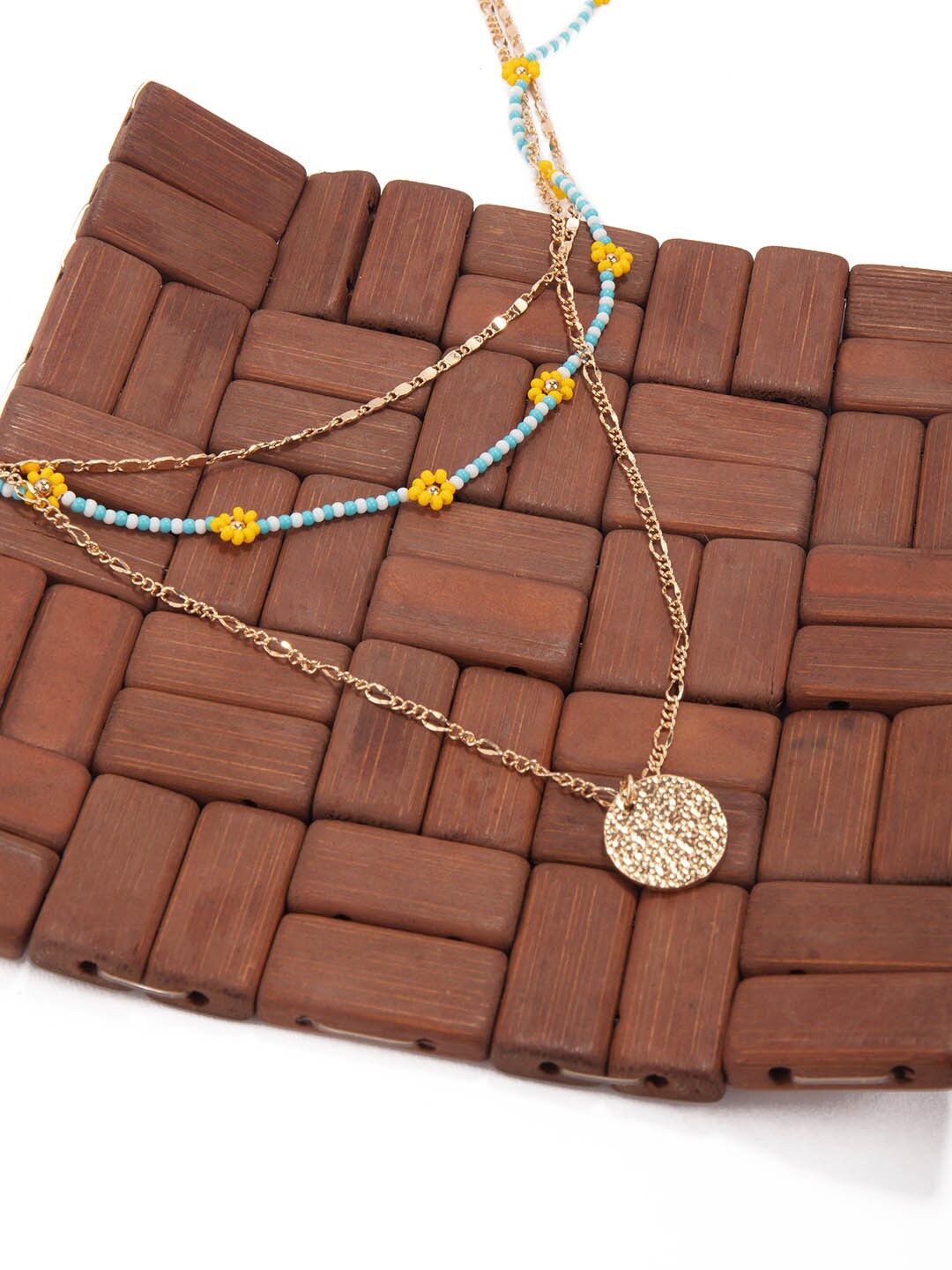

Lilly & sparkle Gold-Plated & Blue Layered Necklace