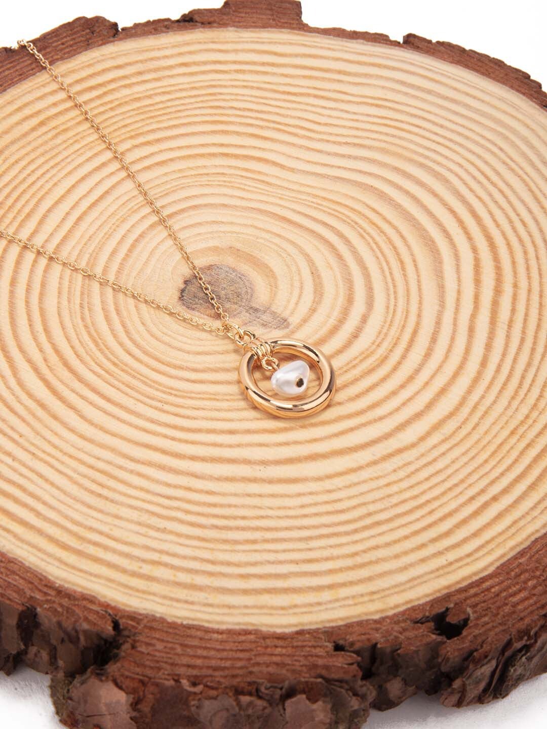 

Lilly & sparkle Women Gold-Toned Intertwined Necklace With Circular Beaded Pendant