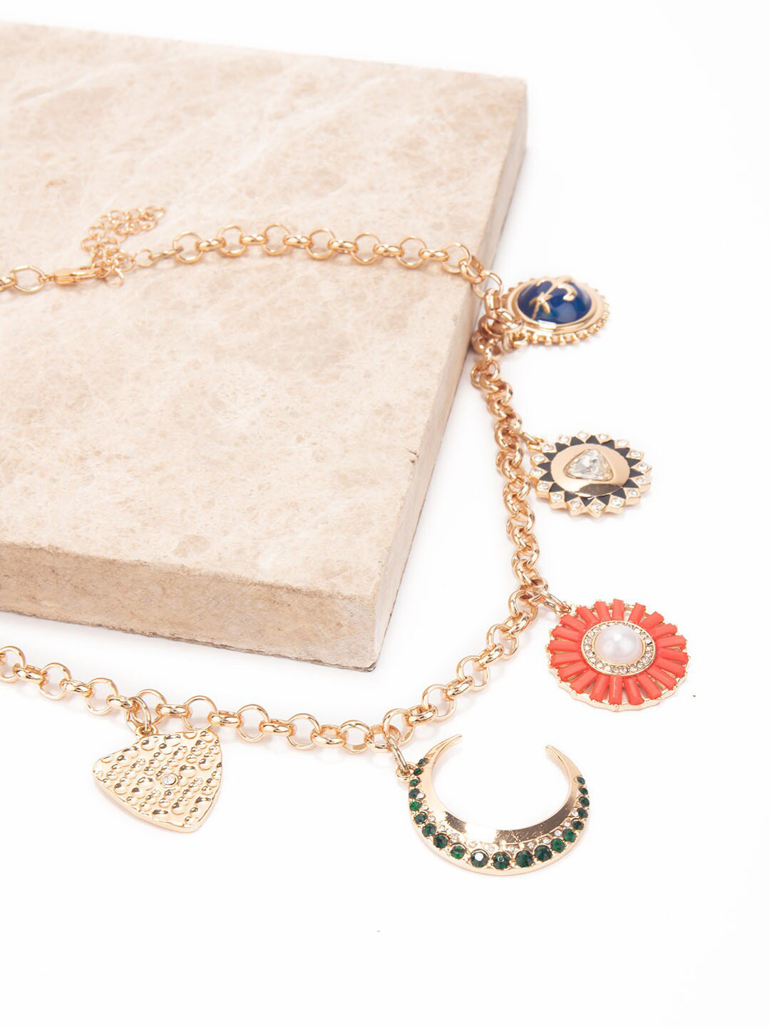 

Lilly & sparkle Gold-Toned & Red Gold-Plated Necklace