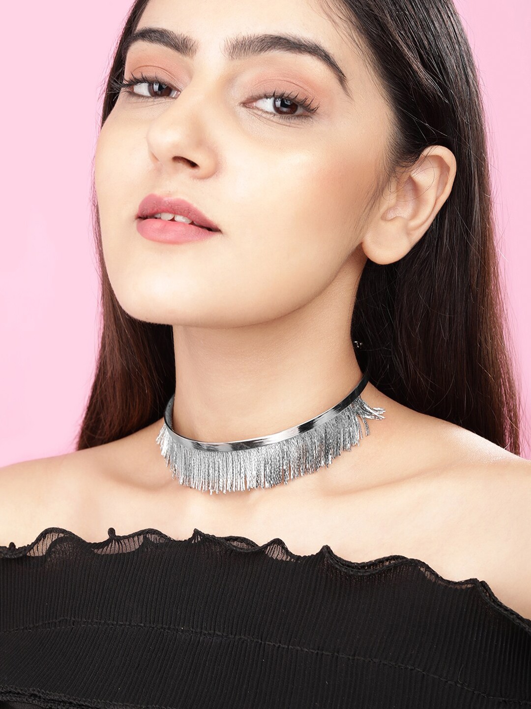

TOKYO TALKIES X rubans FASHION ACCESSORIES Women Silver-Toned Handcrafted Necklace