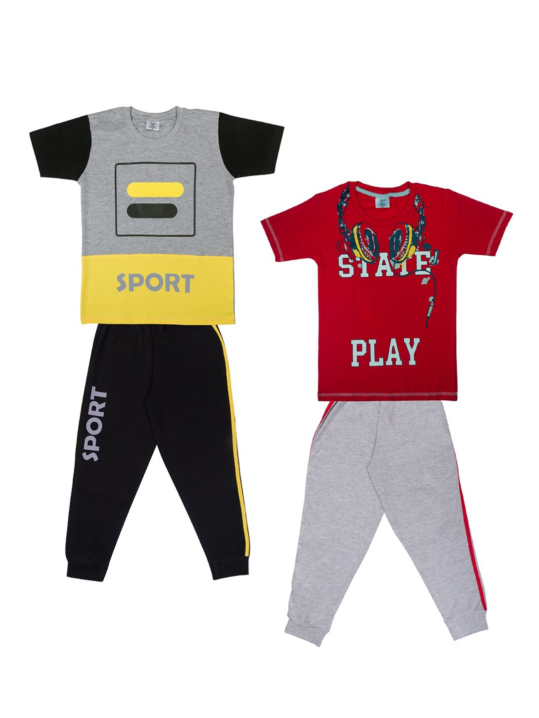 

Todd N Teen Boys Yellow & Red Printed T-shirt with Trousers