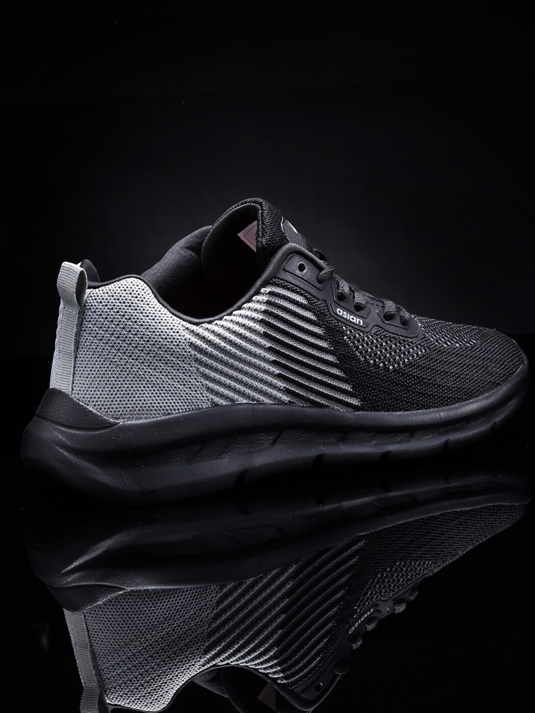 

ASIAN Men Black Mesh Running Non-Marking Shoes