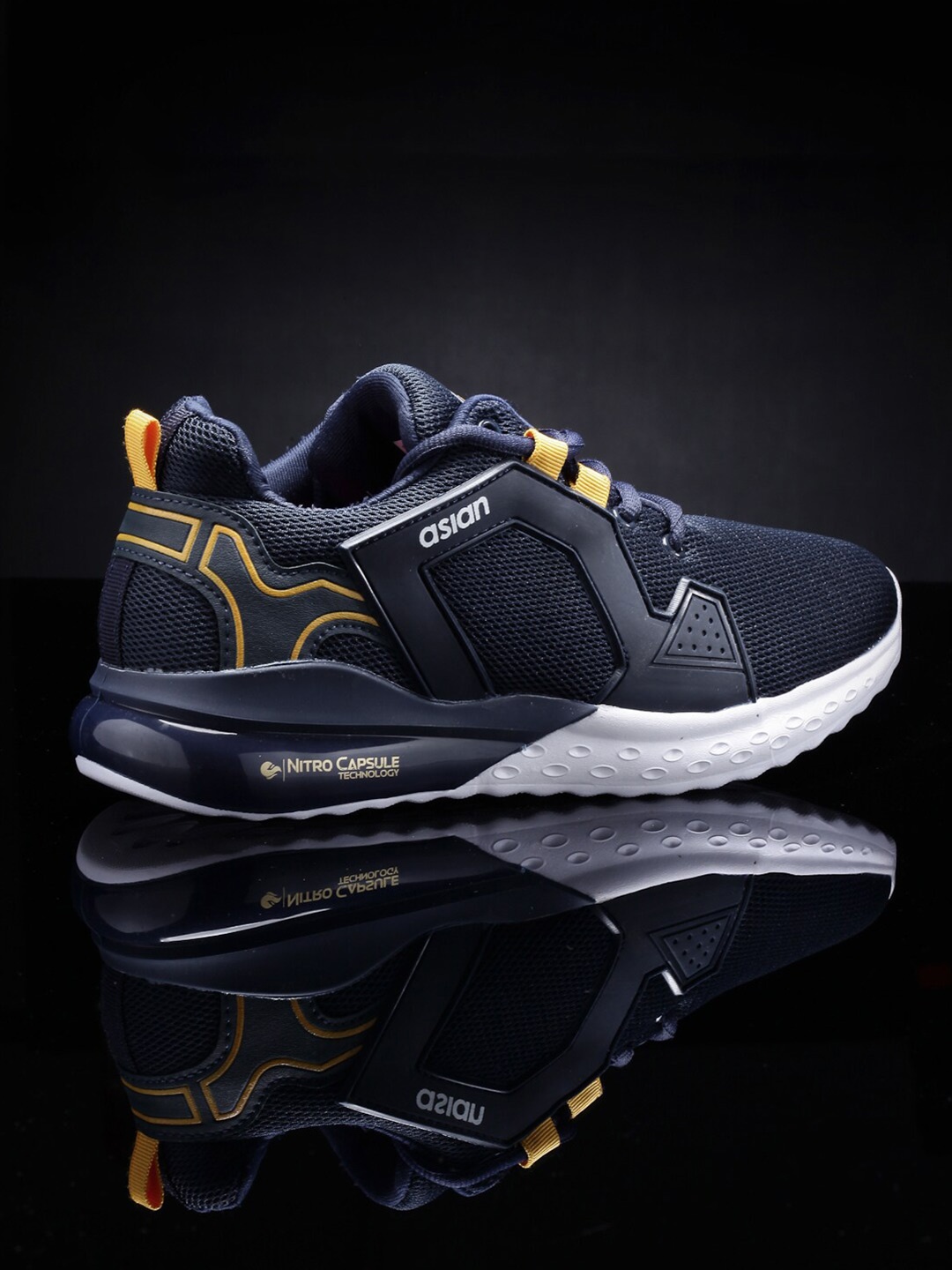 

ASIAN Men Navy Blue Mesh Running Non-Marking Shoes