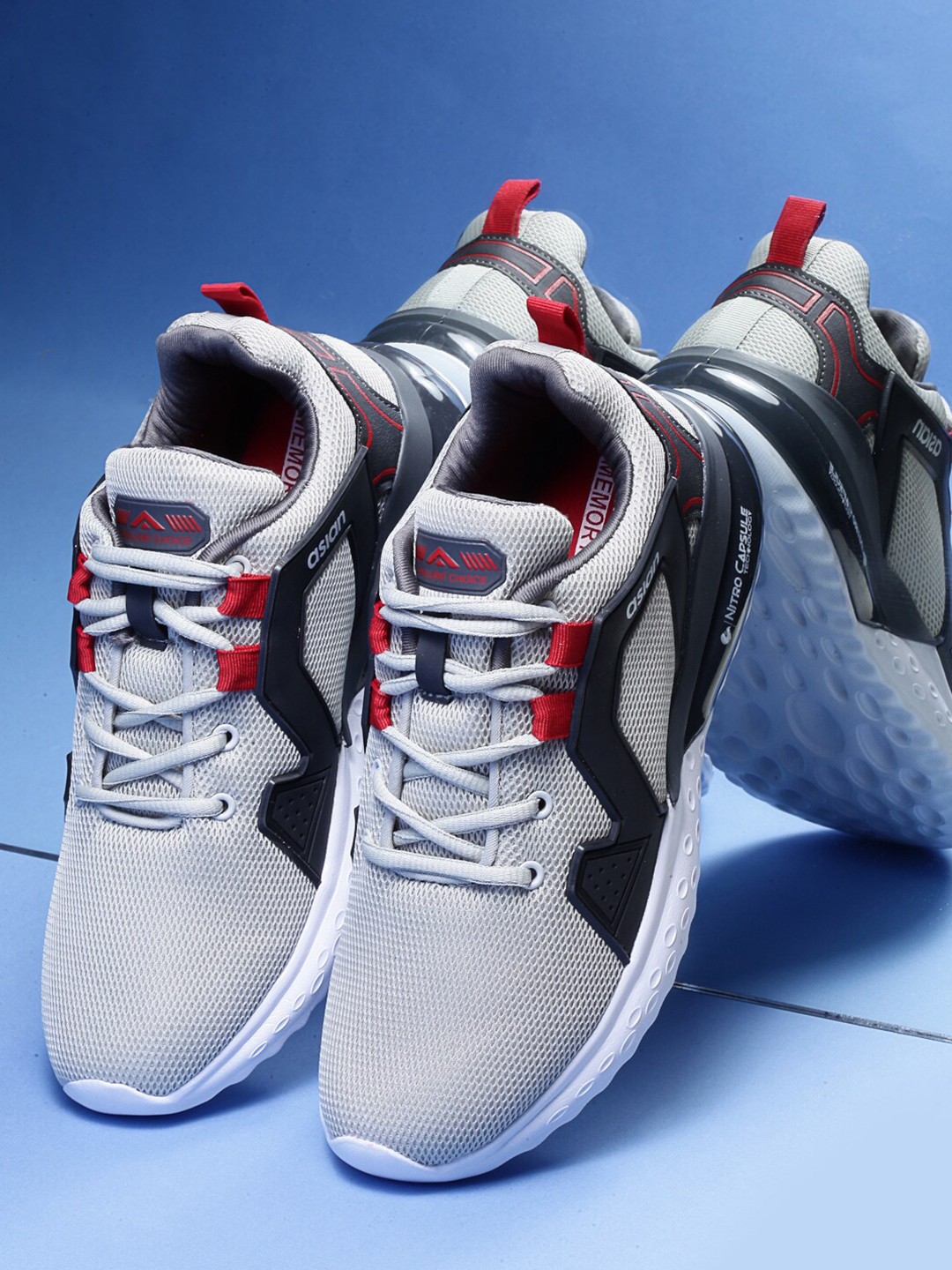 

ASIAN Men Grey Mesh Running Non-Marking Shoes