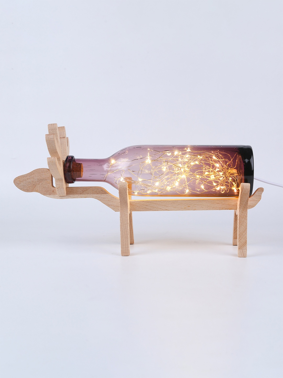 

Bigsmall Purple & Gold-Toned Quirky Table Lamp