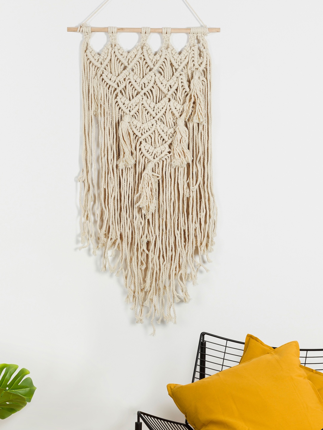 

Bigsmall Unisex White Boho Macrame Wall Hanging