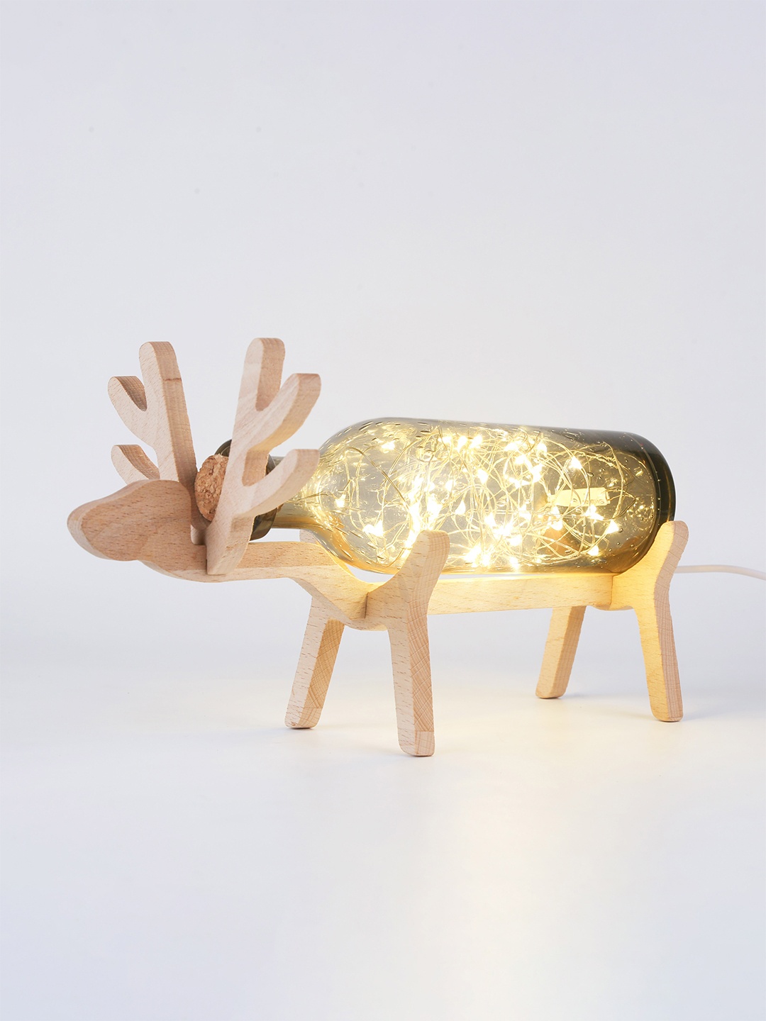 

Bigsmall Black & Brown Reindeer Lamp with a DIY Wooden Frame