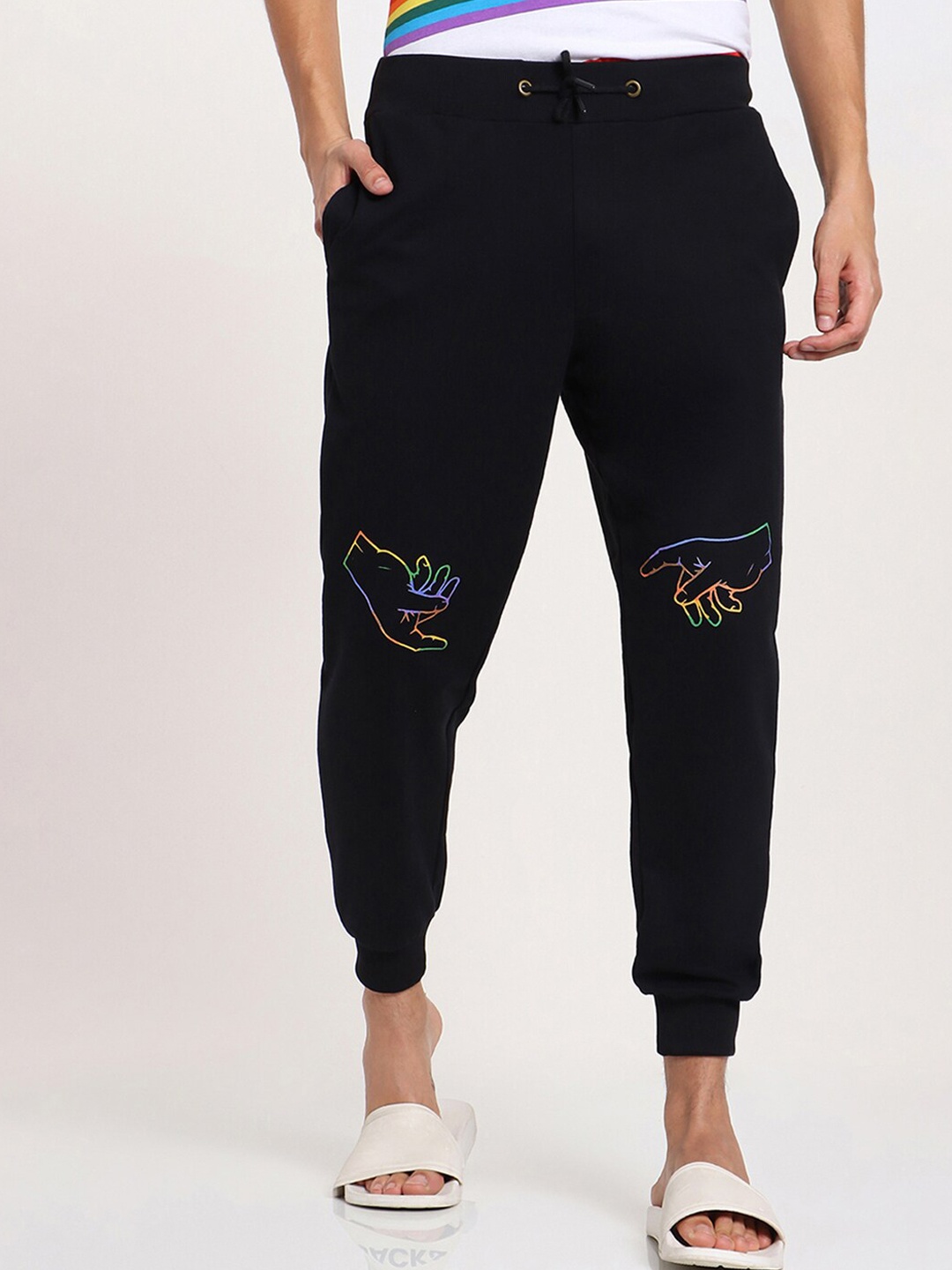 

Bewakoof Men Black Pride Straight Fit Cotton Joggers