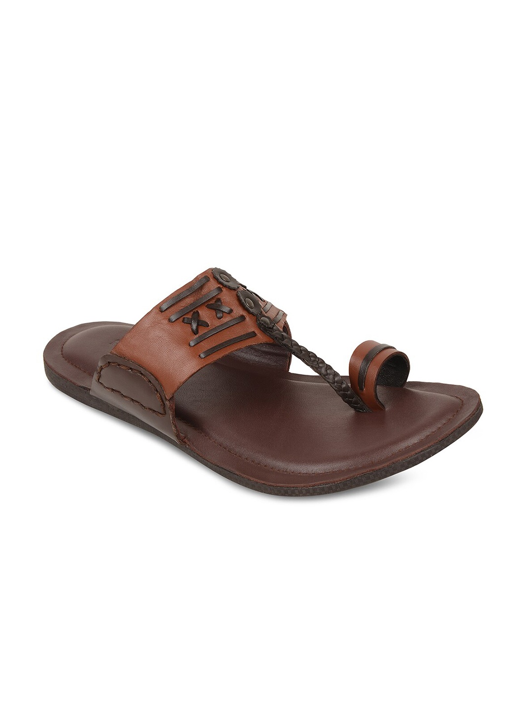 

Regal Men Tan & Brown Solid Leather Comfort Sandals