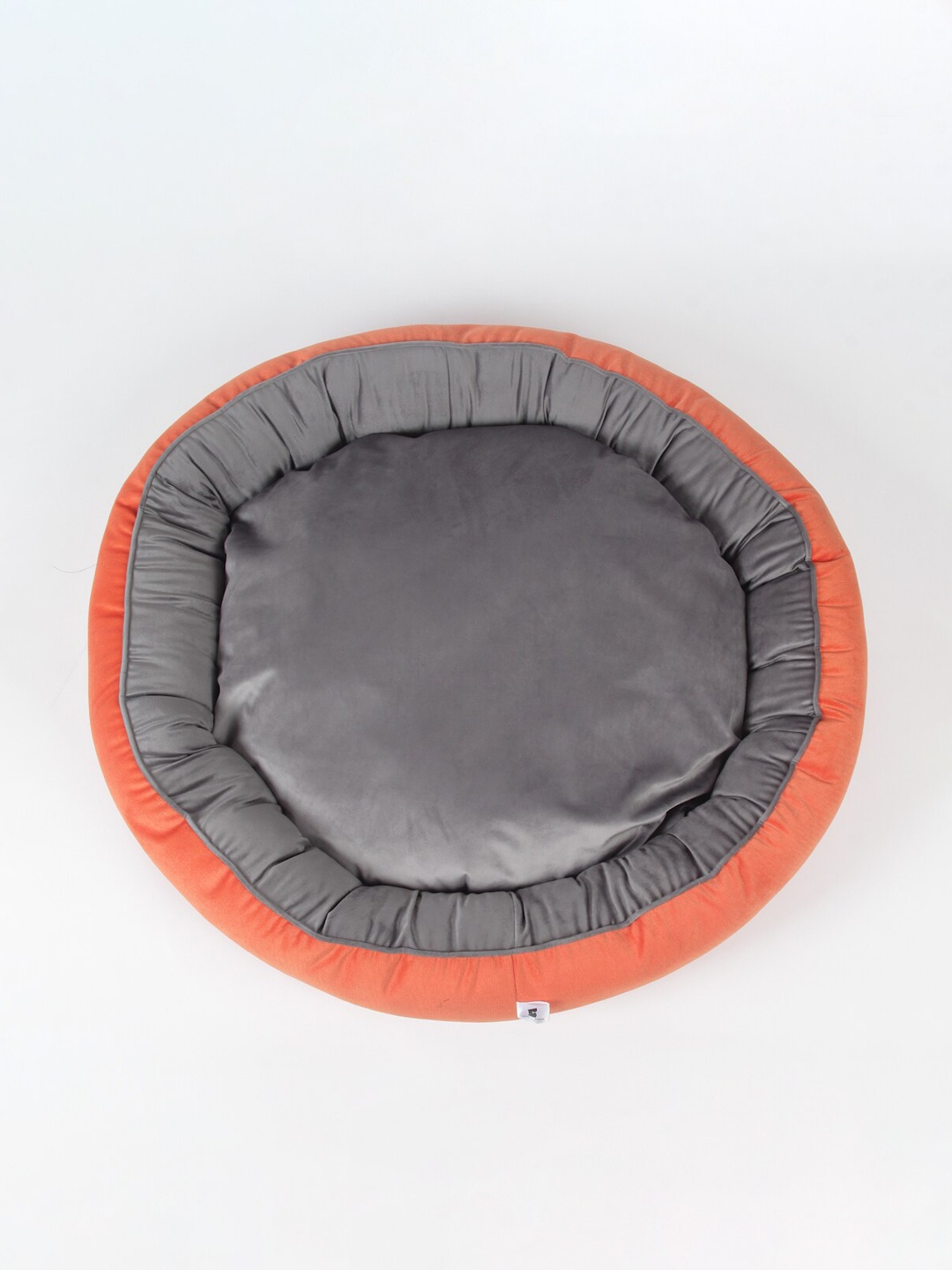 

WIGGLE TWIDDLE Orange & Grey Solid Large Size Pet Donut Bed