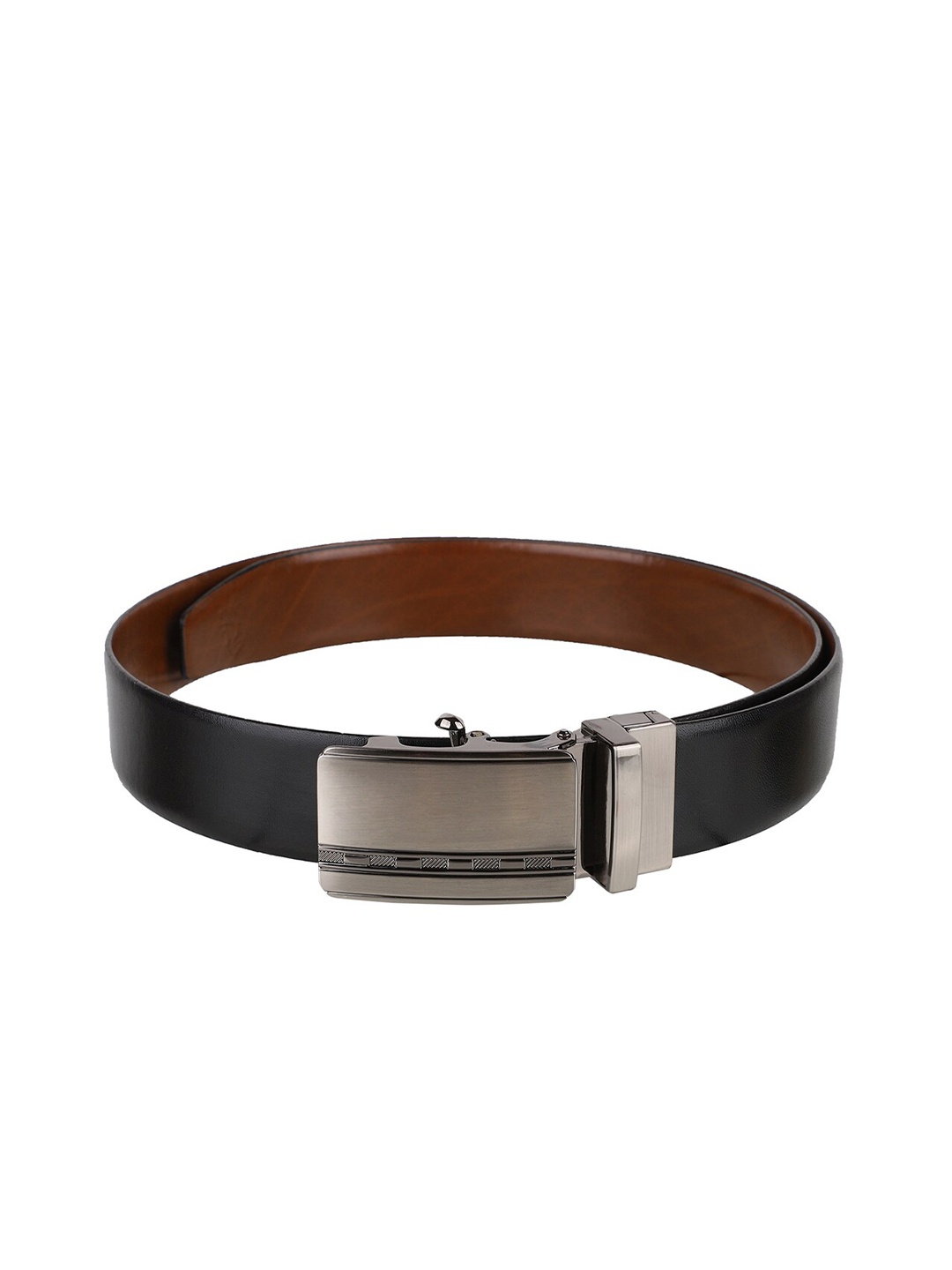 

Kara Men Black & Tan Solid Reversible Leather Formal Belt