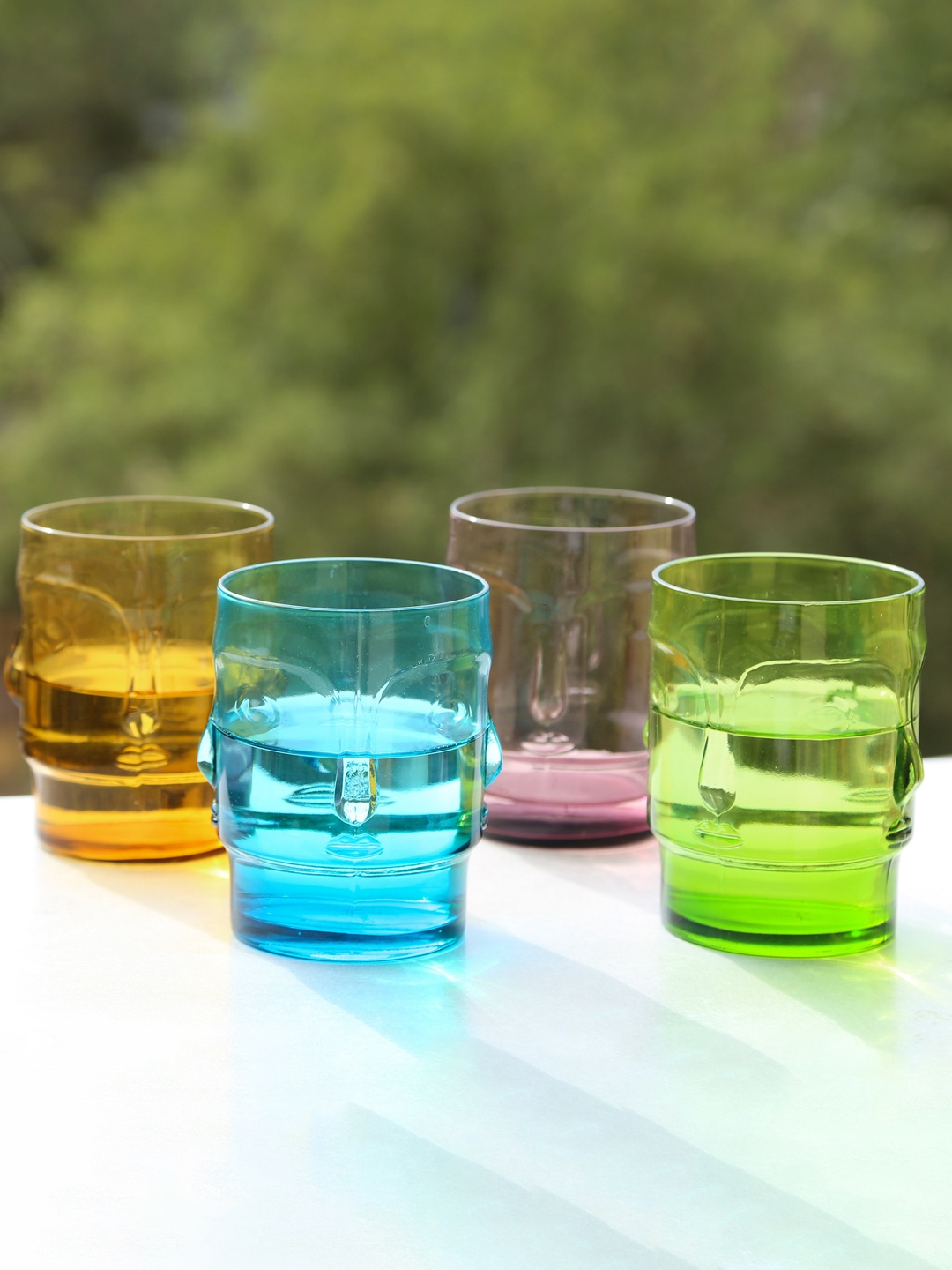 

Bigsmall Malibu Tiki Water & Juice Glasses - Set of 4, Multi