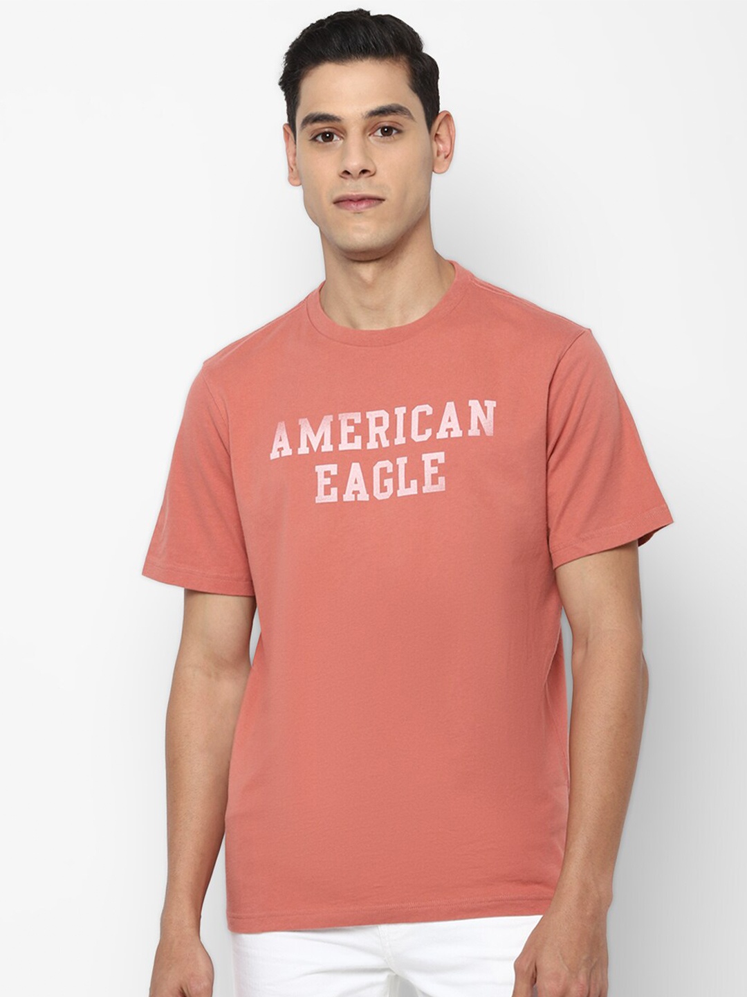 

AMERICAN EAGLE OUTFITTERS Men Orange Typography Printed T-shirt