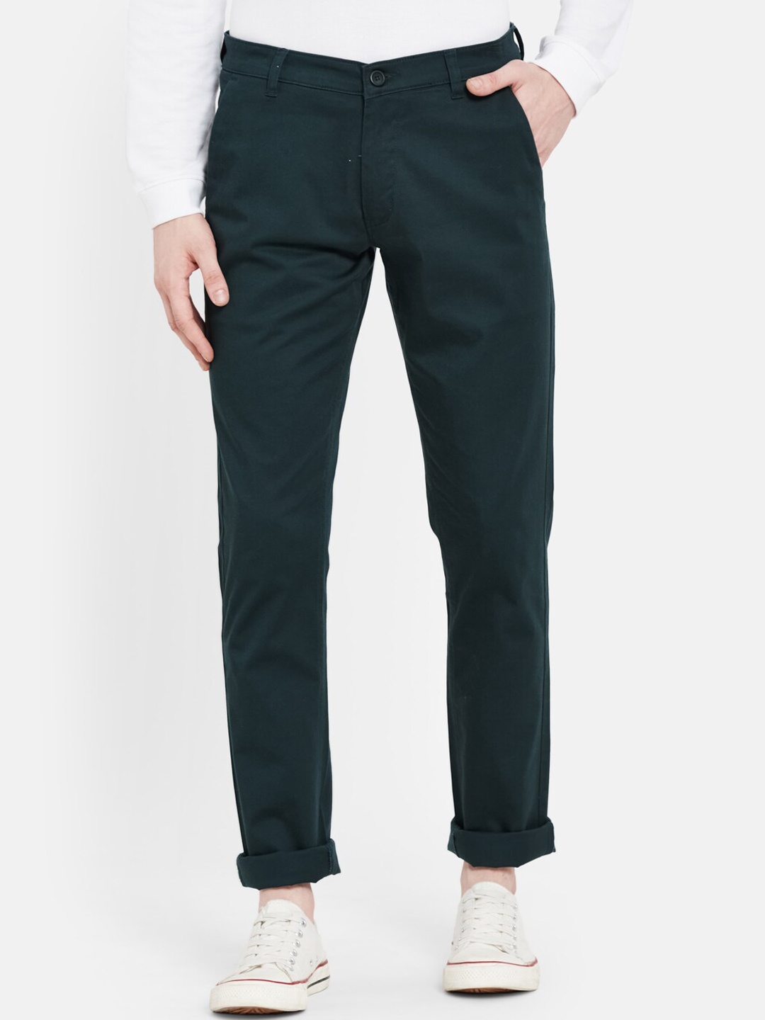 

Octave Men Green Cotton Trousers