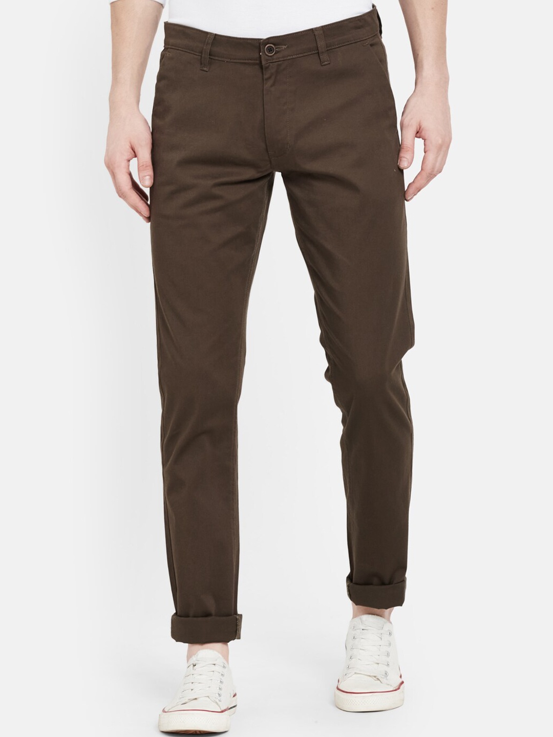 

Octave Men Brown Cotton Chinos Trousers