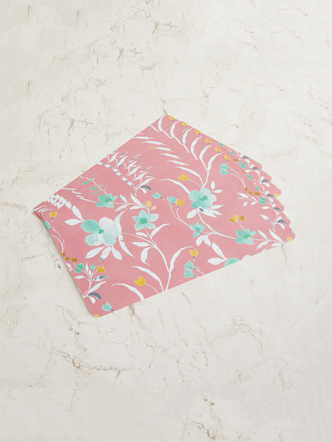 

Home Centre Set Of 6 Pink Floral Table Placemats