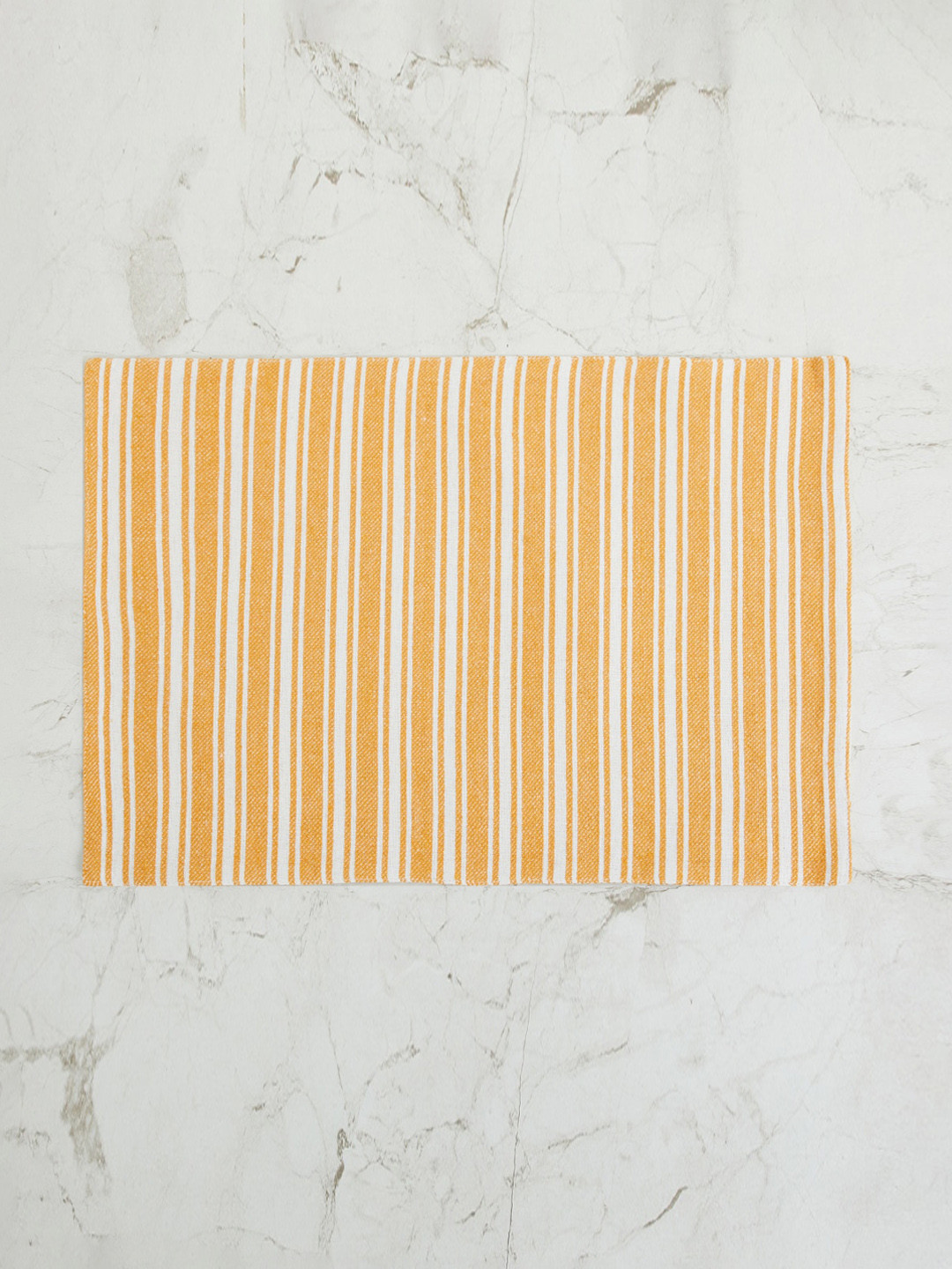 

Home Centre Set Of 6 Yellow & White Striped Table Placemats