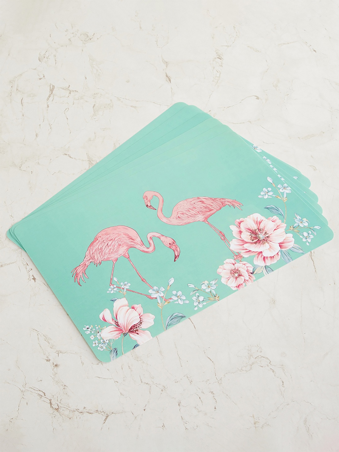 

Home Centre Set of 6 Prints Table Placemats, Green