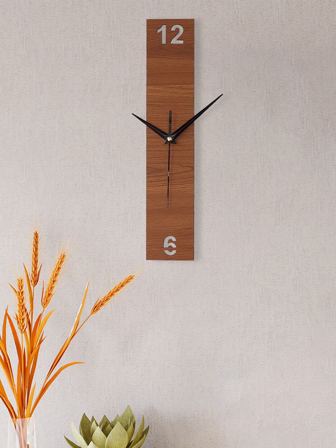 

Art Street Brown Contemporary Rectangular Wall Clock