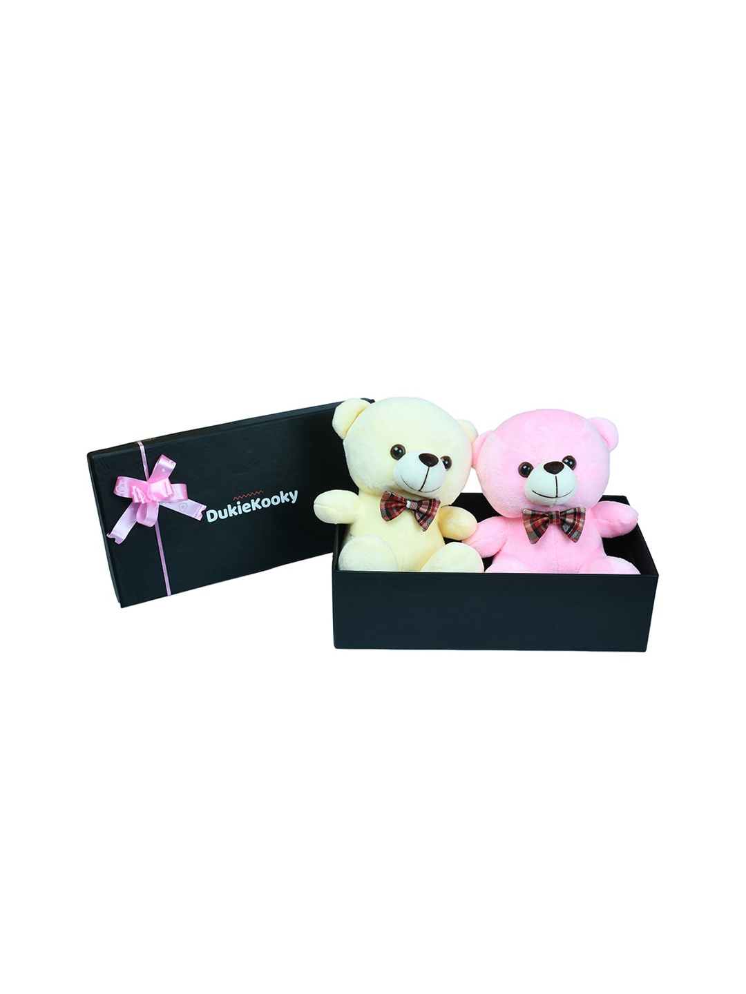 

DukieKooky Pack of 2 Teddy Bears With Bow Tie, Multi