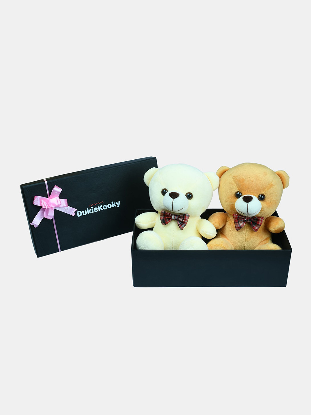 

DukieKooky Pack of 2 Teddy Bears with Bow Tie Gift Pack, Multi