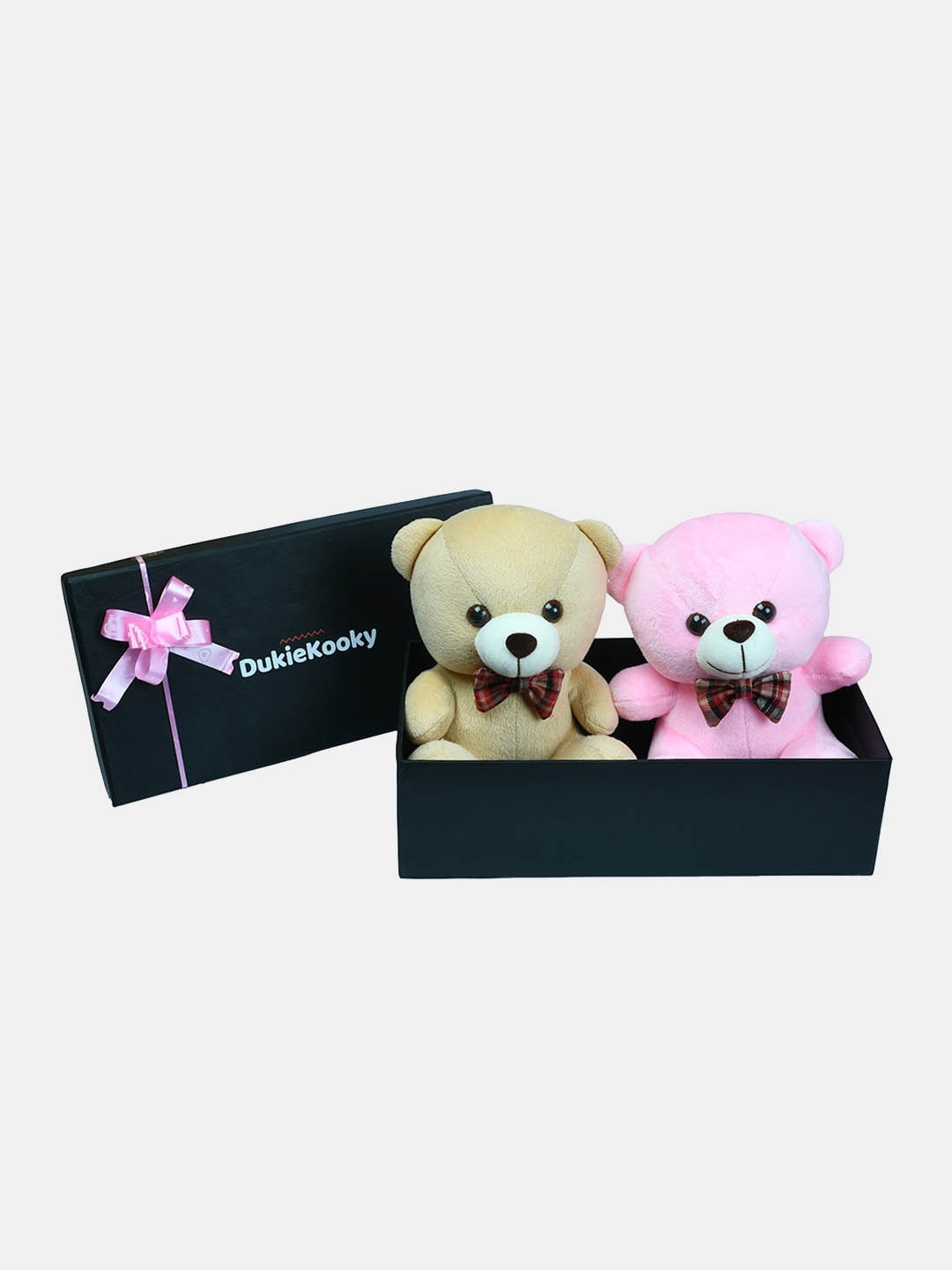 

DukieKooky Kids Pack of 2 Teddy Bears with Bow Tie Gift Pack, Multi